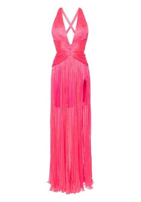 Pink Claire V-neck plissé gown Iris Serban - women